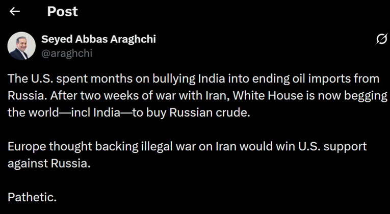 Iran ismijava Ameriku: "Mole svijet da kupi rusku naftu"