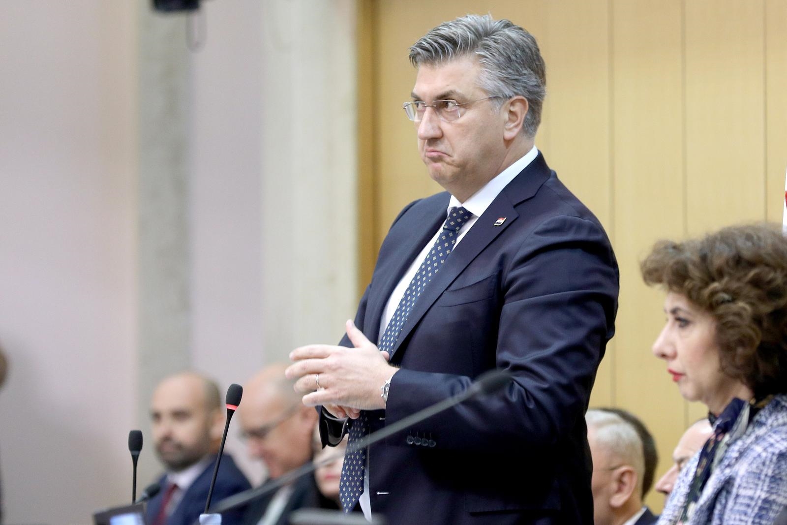 Sabor će danas raspravljati o opozivu Plenkovića, prvi put otkad je premijer