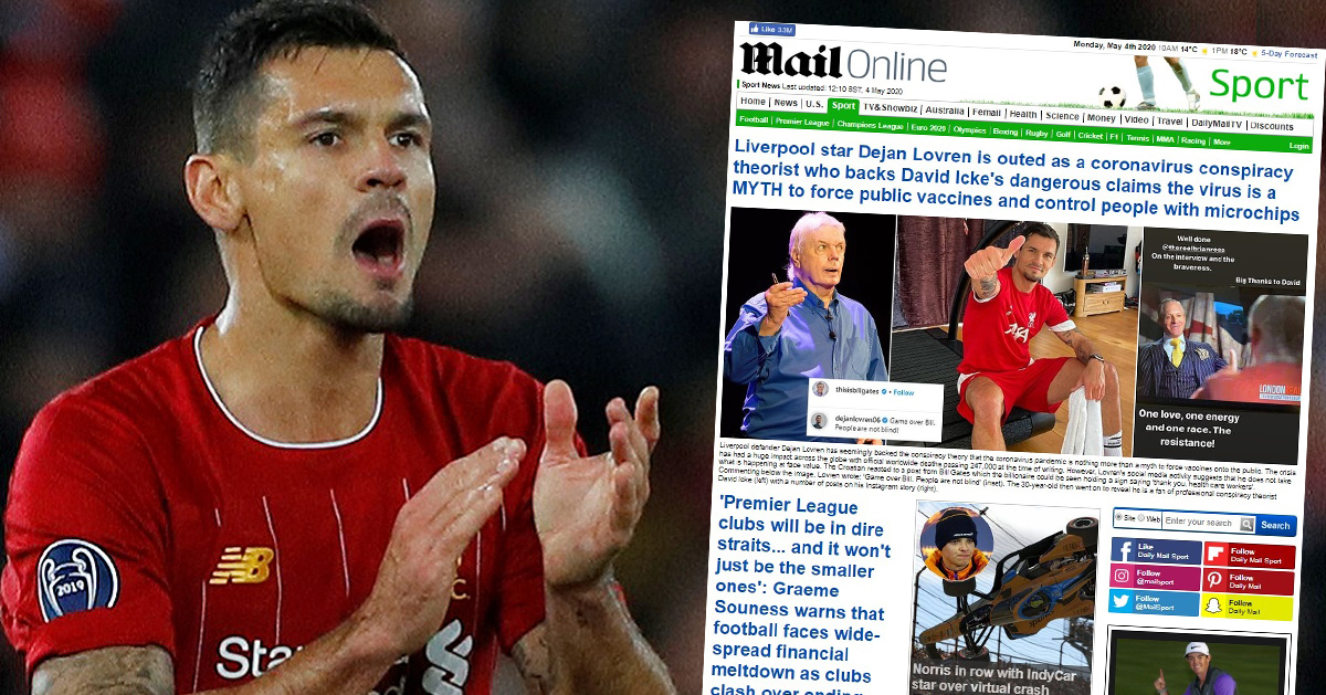 Lovren se oglasio nakon što se našao na udaru javnosti zbog širenja teorija zavjera