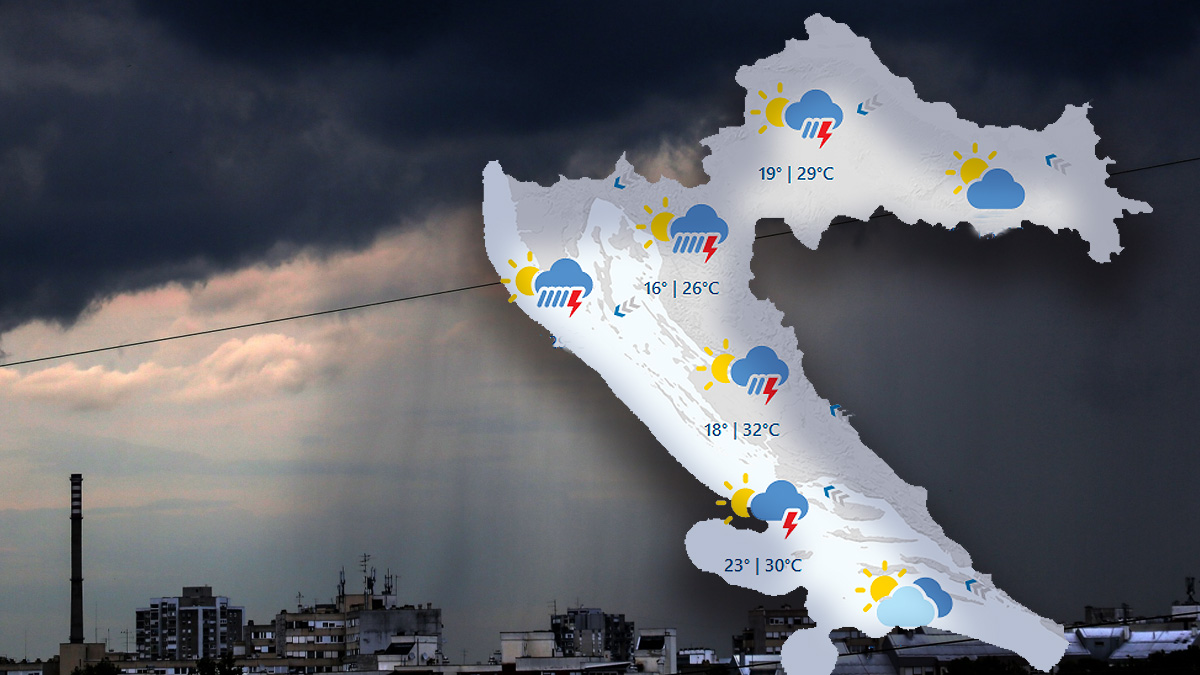 Još danas i sutra vruće, a onda veliki pad temperature, grmljavina, tuča...