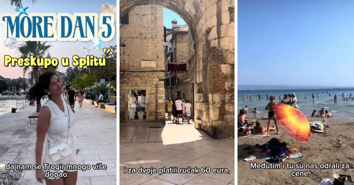Srpska tiktokerica u Splitu: "Sedam ćevapa košta 17 €, pa smo jeli paštetu doma"