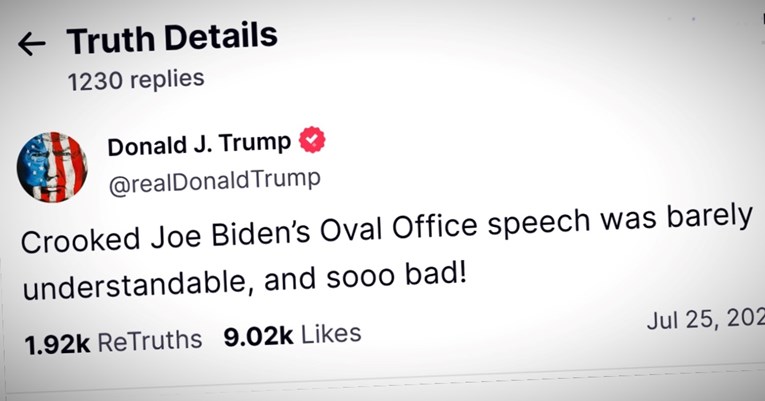 Trump o Bidenovom obraćanju: Jedva sam ga razumio. Takooo loše!