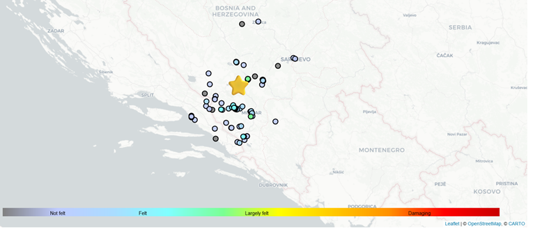 Potres jačine 3.5 u BiH, osjetio se i na jugu Hrvatske