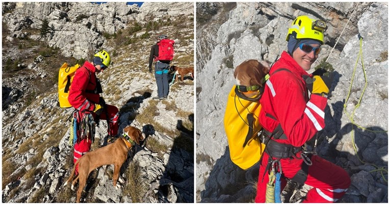 HGSS spasio dva psa koja su nestala na Dinari, spustili se užetom do njih