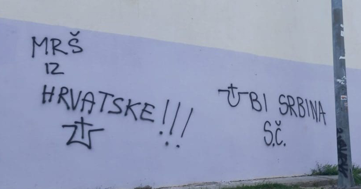 U Splitu osvanuli grafiti s porukama mržnje prema Srbima