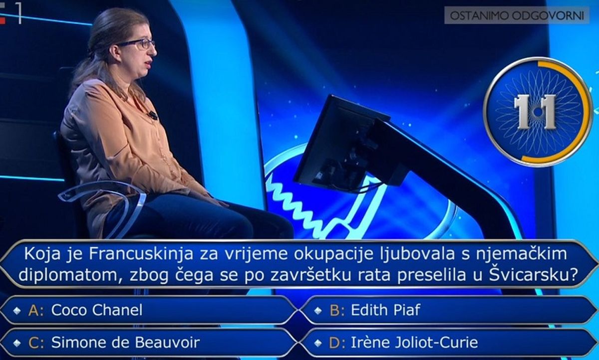Potrošila sve džokere na jedno pitanje, kući otišla s 1000 kuna. Znate li vi odgovor?