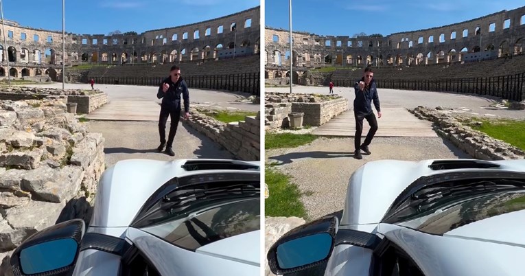 VIDEO Mate Rimac ušao Neverom u pulsku Arenu: "Nije rađena za auto širine dva metra"