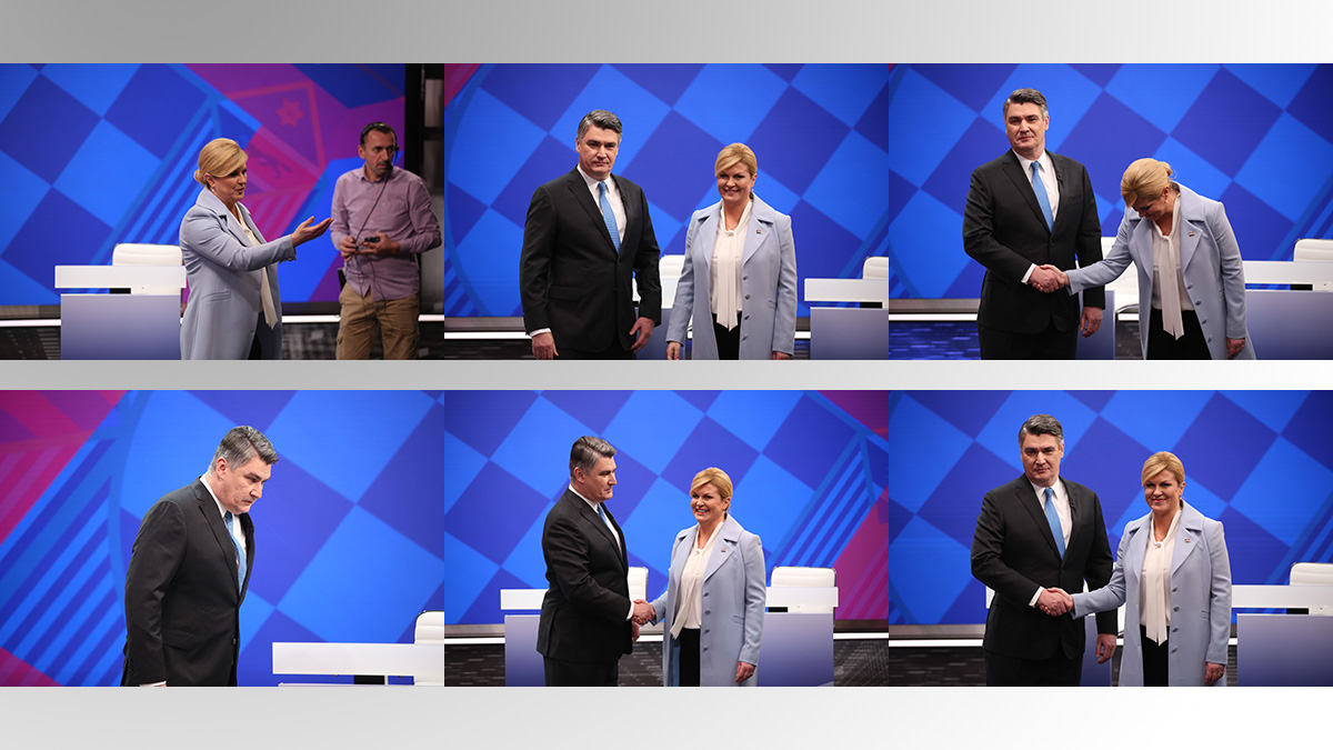 FOTO Pogledajte veliku galeriju, Kolinda i Milanović se smješkaju prije debate