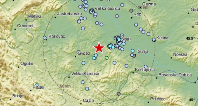 Jutros potres od 3.2 po Richteru kod Petrinje, nekoliko manjih tijekom noći