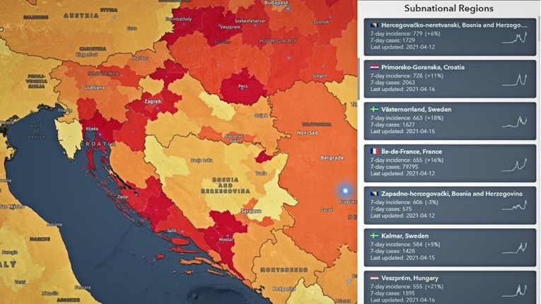 Primorsko-goranska županija po incidenciji korone druga najgora regija Europe