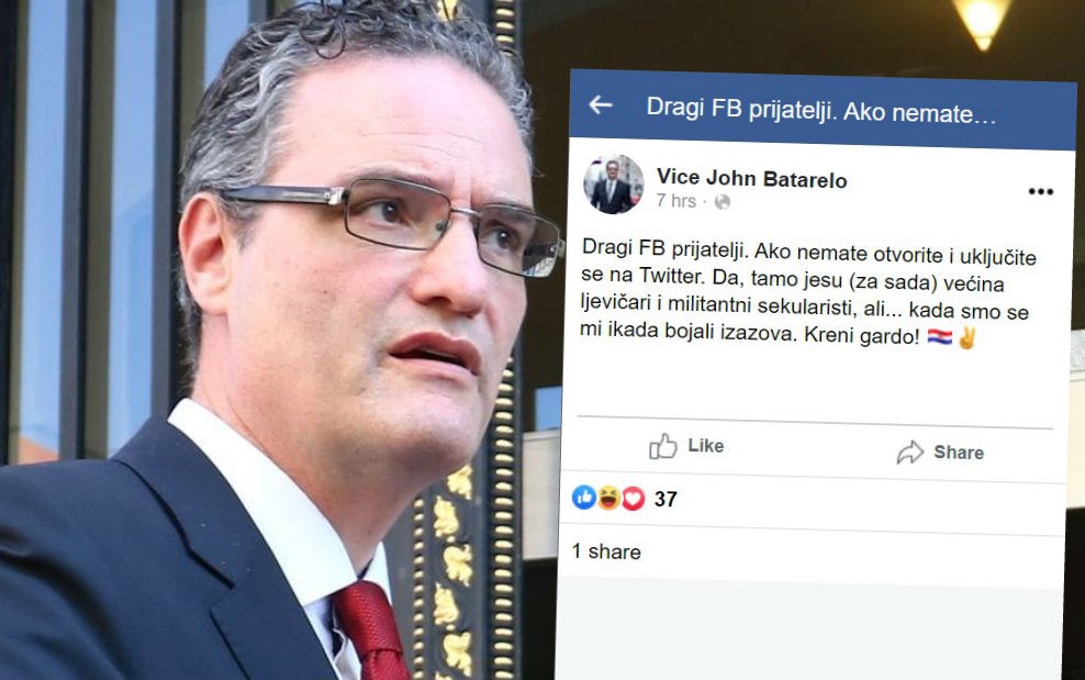 Vice Batarelo zove Facebook prijatelje u rat protiv ljevičara na Twitteru