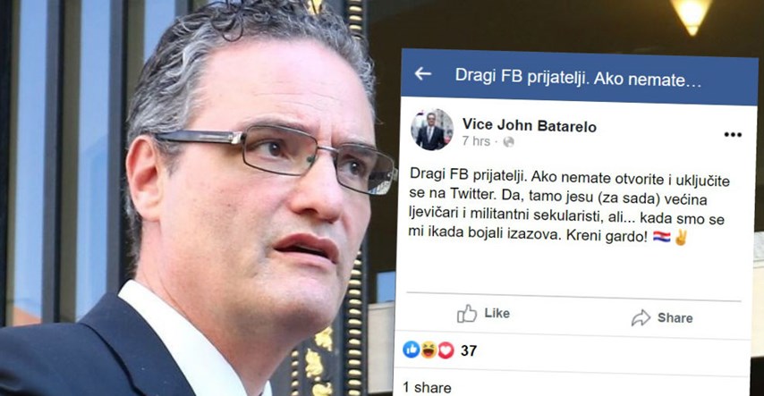 Vice Batarelo zove Facebook prijatelje u rat protiv ljevičara na Twitteru