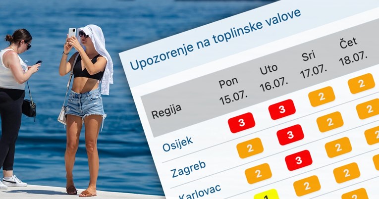 Vrhunac toplinskog vala. DHMZ objavio posebno upozorenje za više gradova