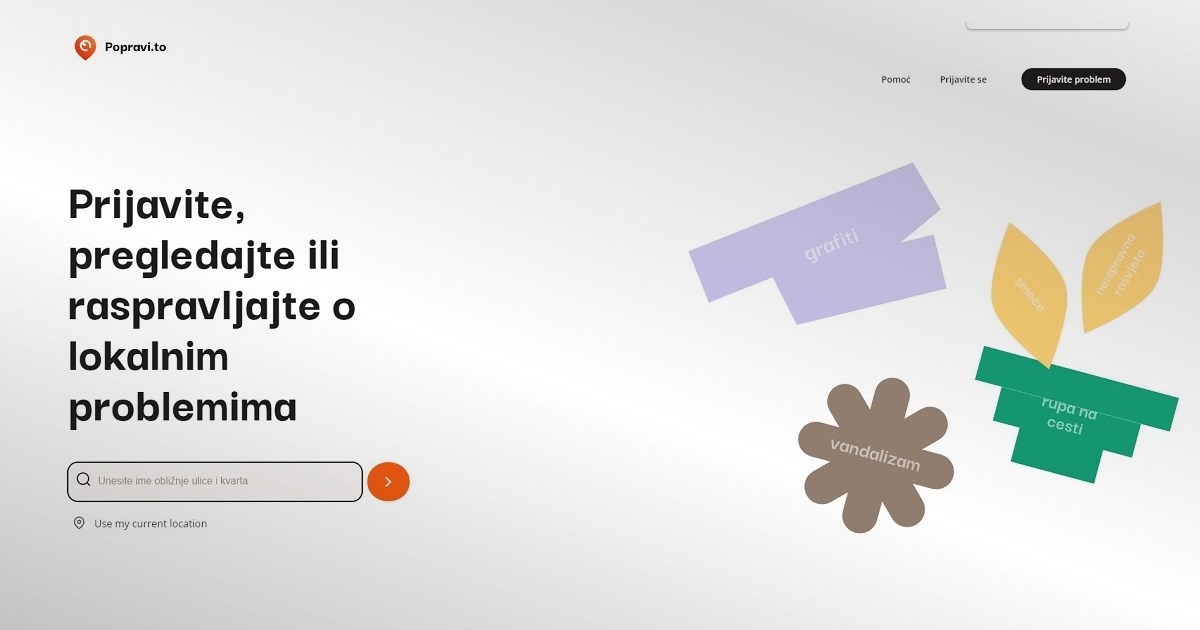 Pokrenut portal popravi.to, na njemu možete prijaviti komunalne probleme