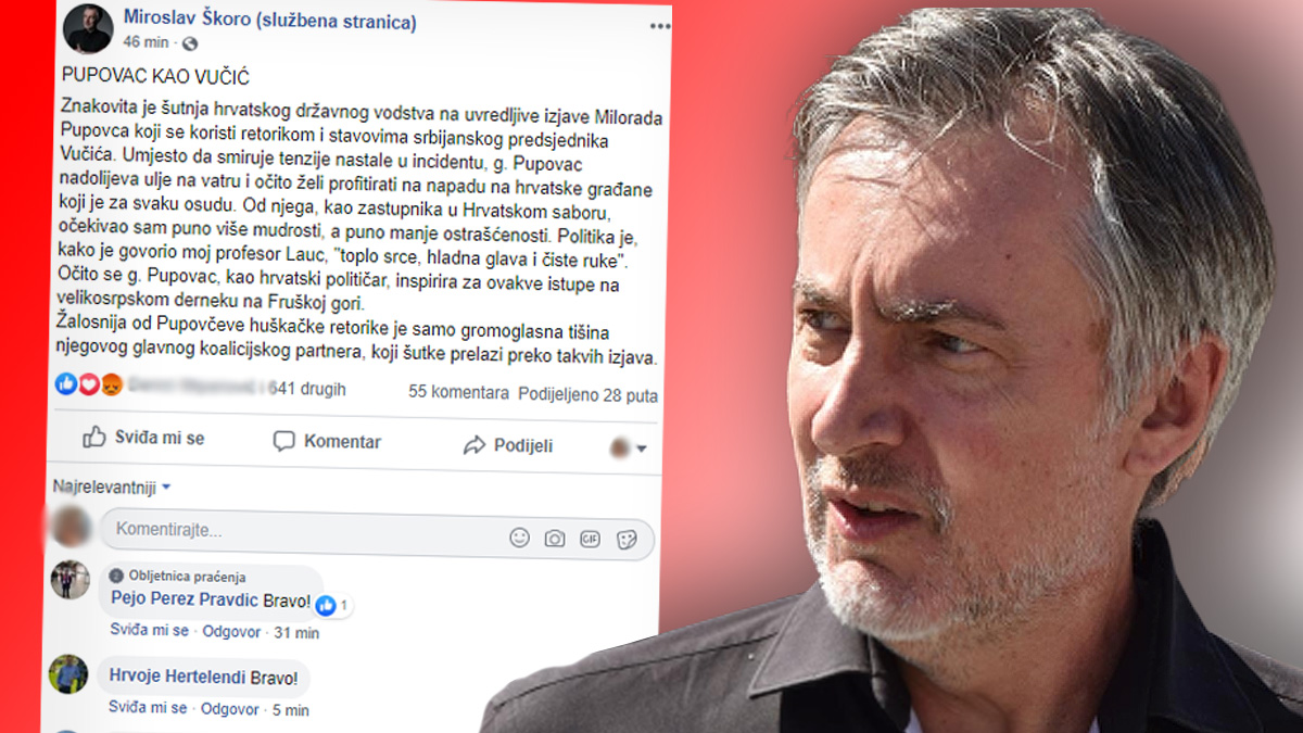 Škoro: Pupovac je kao Vučić. Od toga je žalosnija samo šutnja HDZ-a