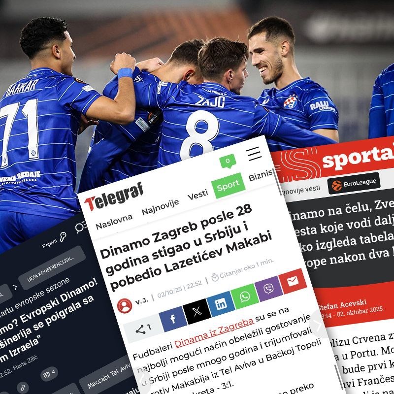 Regija: Dinamo se nakon 28 godina vratio u Srbiju i poigrao s ponosom Izraela