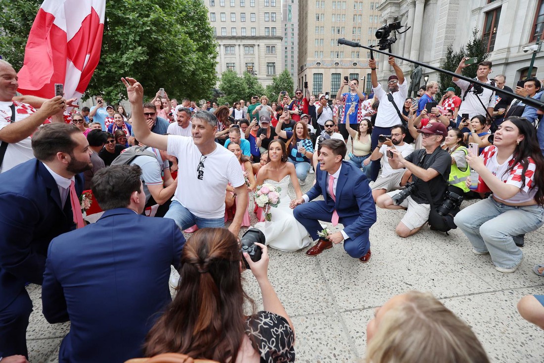 Mladenci koji su slavili s Hrvatima u Philadelphiji stižu u Split, ići će i na tekmu