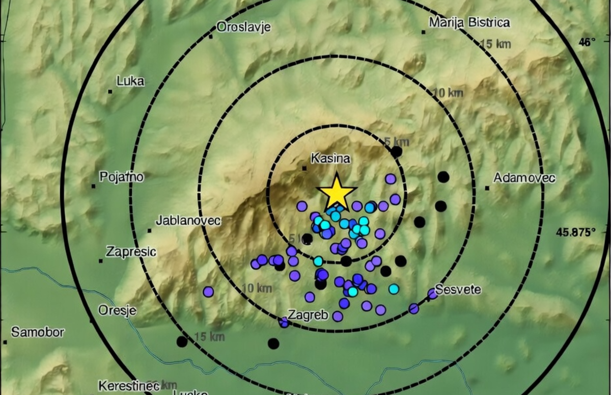 Jako slab potres u Zagrebu