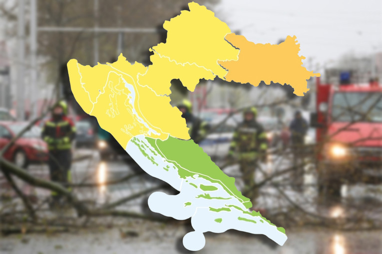 Gotovo cijela Hrvatska pod upozorenjima zbog nevremena, najgore na istoku
