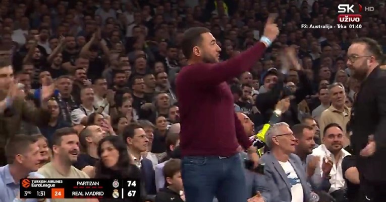 VIDEO Navijač Partizana prijetio sucima, Hezonja ga smirivao. Na kraju je izbačen