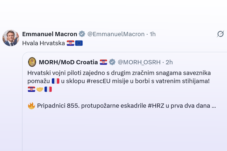 Macron na X-u: "Hvala, Hrvatska"