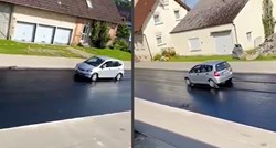 VIDEO Hondom zagazio u svježi asfalt
