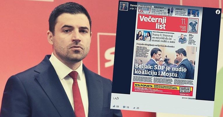 Bernardić se na Fejsu oglasio o tome da je SDP nudio koaliciju Mostu