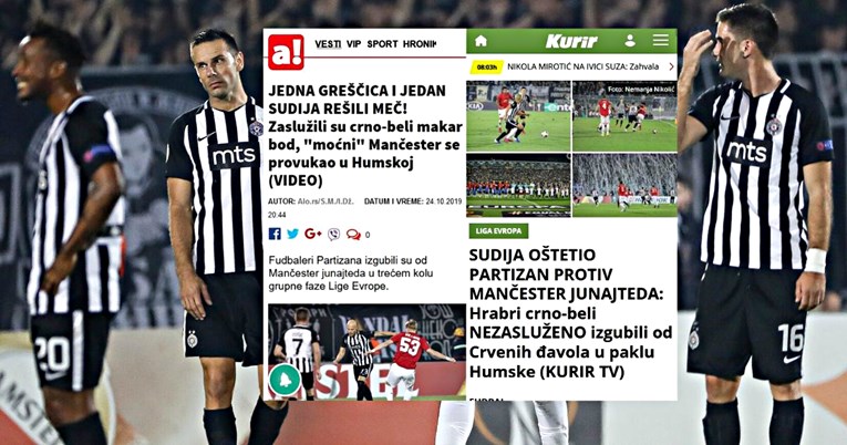 Srpski mediji: Partizan je brutalno pokraden. Moćni United se jedva provukao