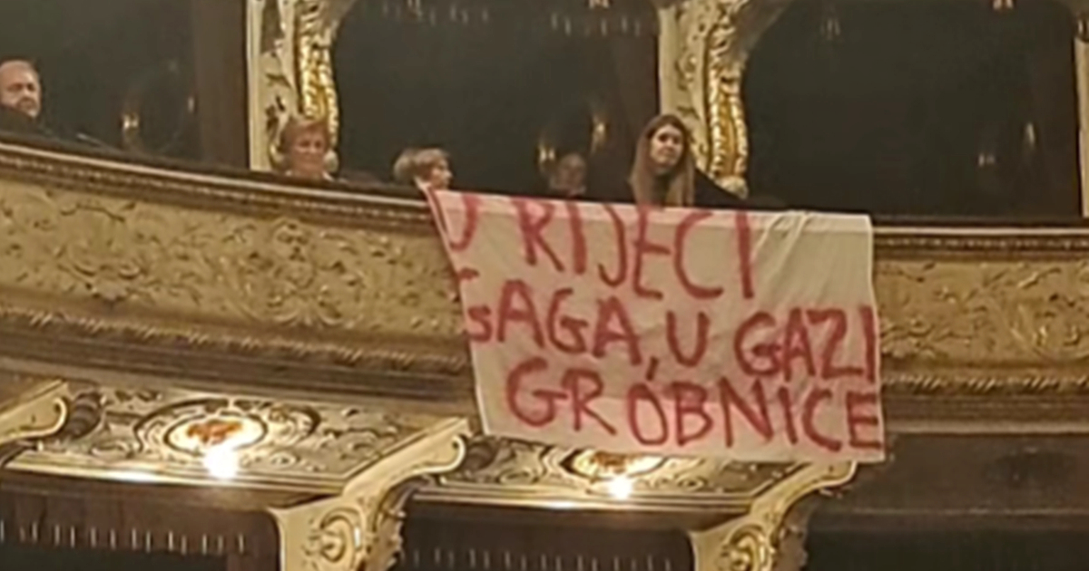 FOTO I VIDEO Propalestinski prosvjednici upali na predstavu u riječkom HNK