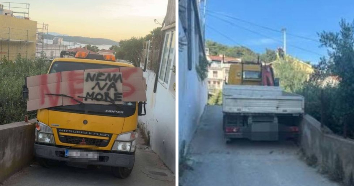 Vozilom blokirao ulicu na Hvaru. Stavio natpise "Nema na more" i "Hormuz"