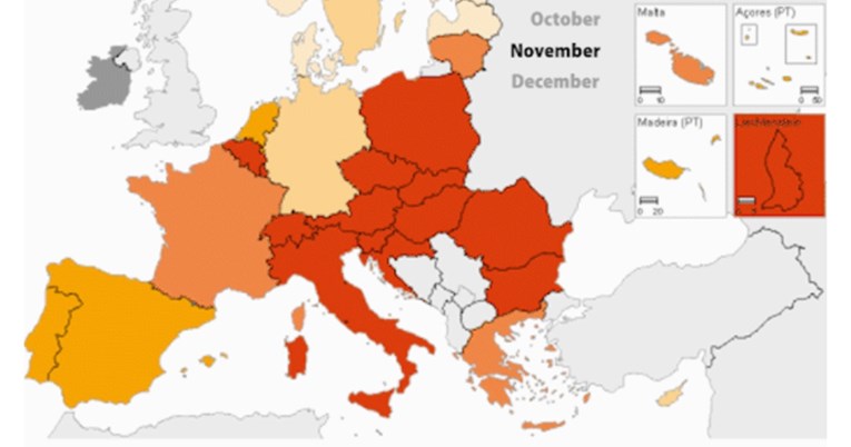 EU od ožujka do studenog 2020. imala oko 450.000 smrti više od prosjeka