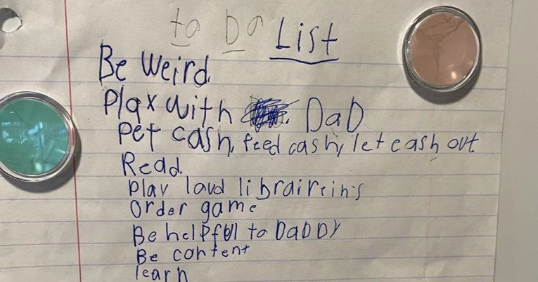 "Budi čudan, igraj se s tatom": Lista zadataka osmogodišnjeg dječaka nasmijala sve 