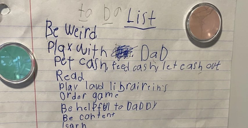 "Budi čudan, igraj se s tatom": Lista zadataka osmogodišnjeg dječaka nasmijala sve