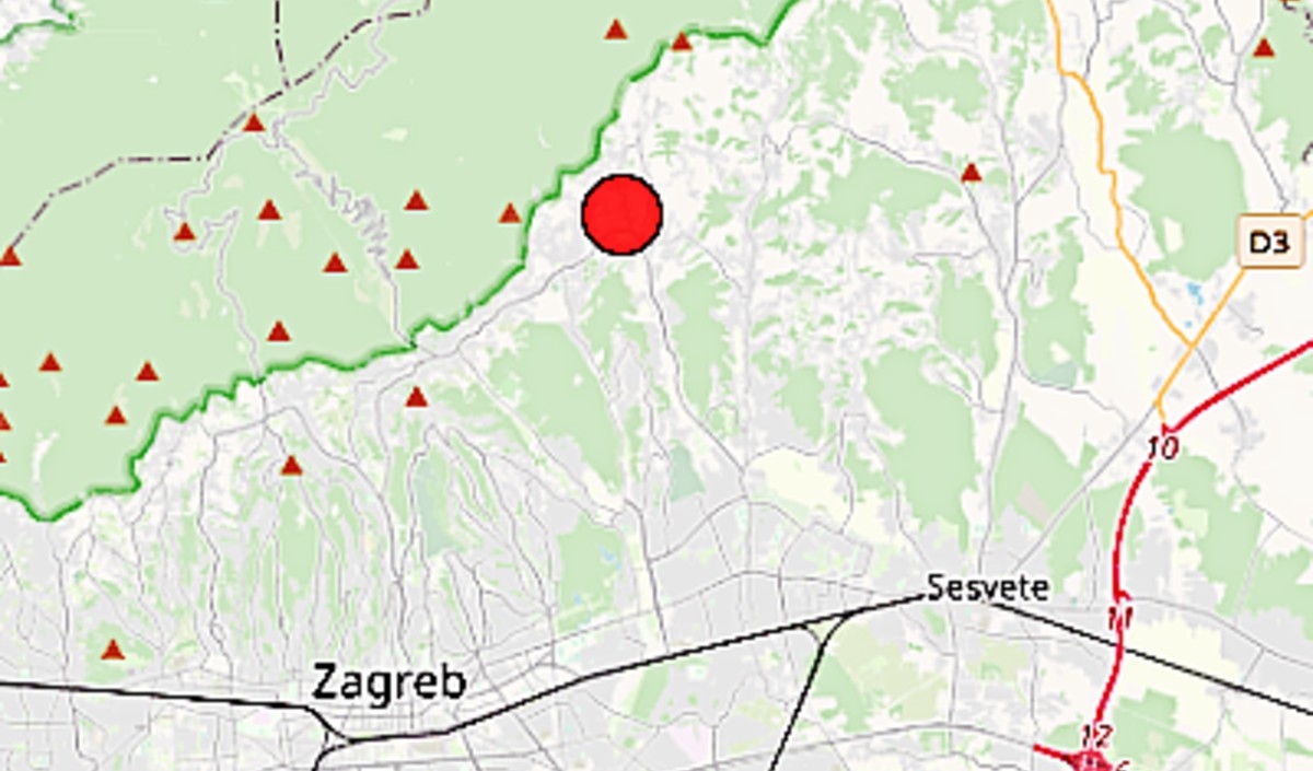 Vrlo slab potres u Zagrebu