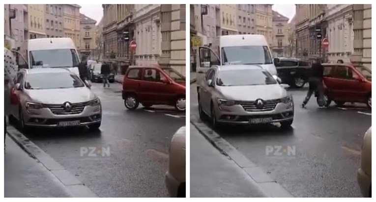 Hit snimka iz centra Zagreba: Ručno pomaknuli automobil koji je blokirao cestu