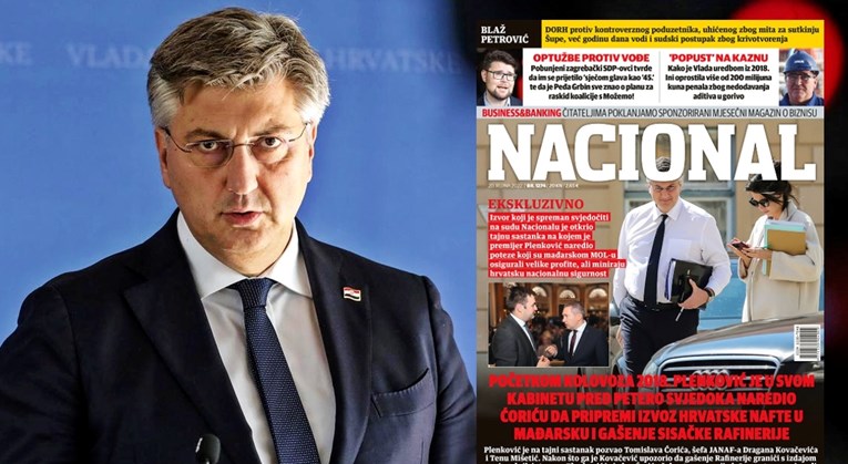 Nacional: Plenković 2018. pred 5 svjedoka naredio izvoz hrvatske nafte u Mađarsku