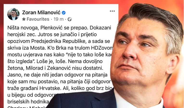 Milanović uzvratio Plenkoviću: Položit će račune prije nego pobjegne Charlesu Michelu