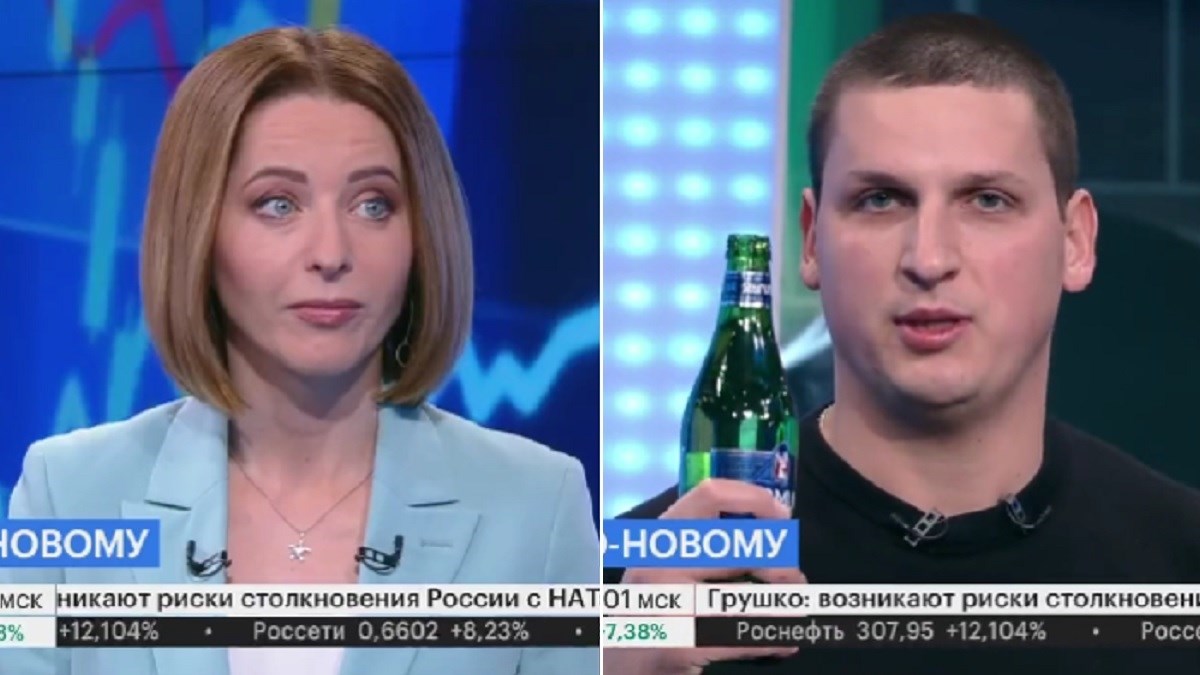 Ruski ekonomist u emisiji uživo otvorio bocu i nazdravio: Ruska burzo, počivaj u miru