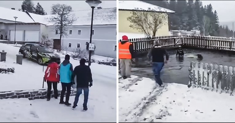 VIDEO Dramatičan prizor u Austriji: Rally auto sletio i završio u ledenoj vodi