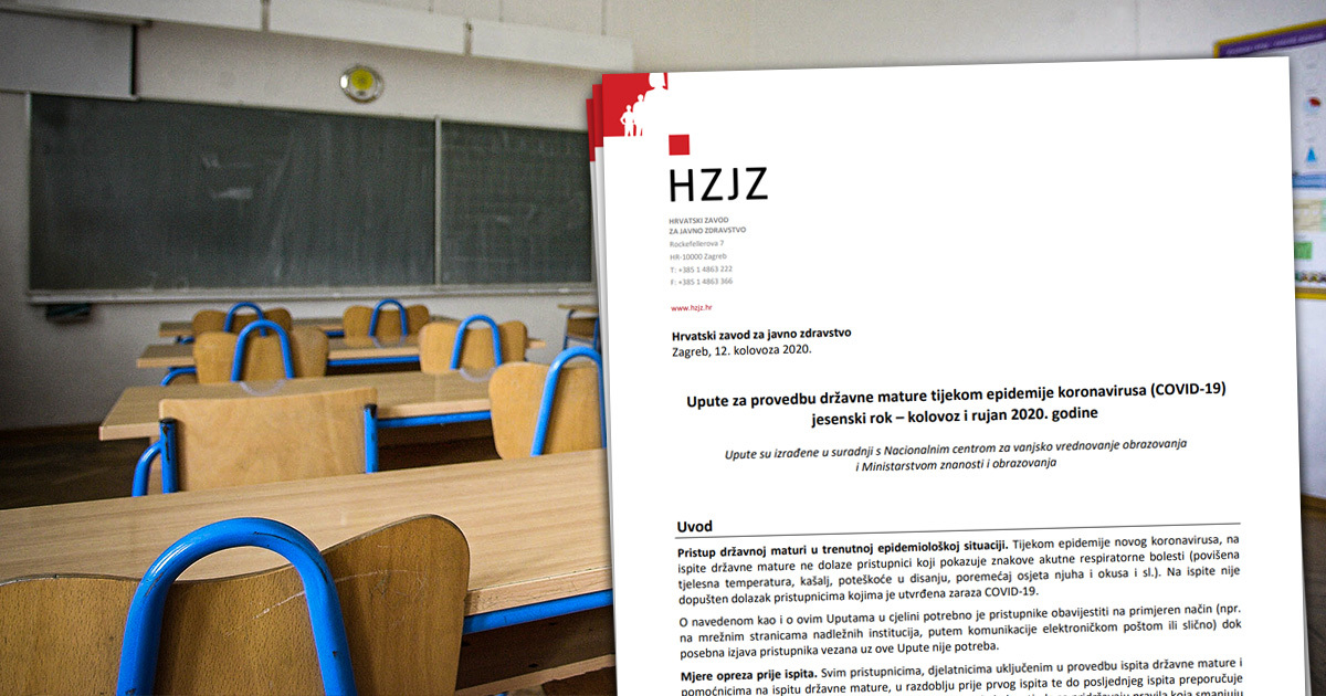Objavljene nove upute za polaganje državne mature u jesenskom roku