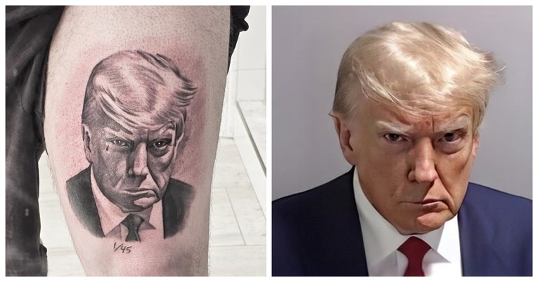 Amerikanac tetovirao Trumpov mugshot na svoju nogu: "Ovo je remek-djelo"