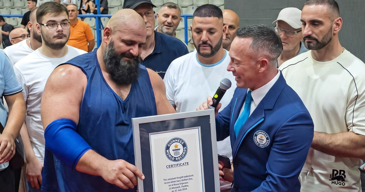 Kosovski Hulk srušio Guinnessov rekord, na prsima držao dvije tone cementa