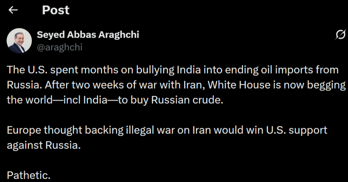 Iran ismijava SAD: "Mole svijet da kupi rusku naftu"