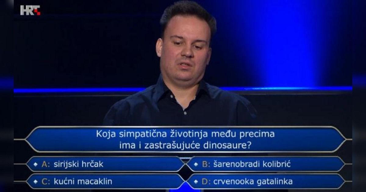 Tomislav u Milijunašu odustao na pitanju za 250.000 kuna. Znate li vi odgovor?
