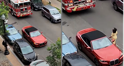 VIDEO Parkirala BMW nasred ceste, a onda su stigli vatrogasci