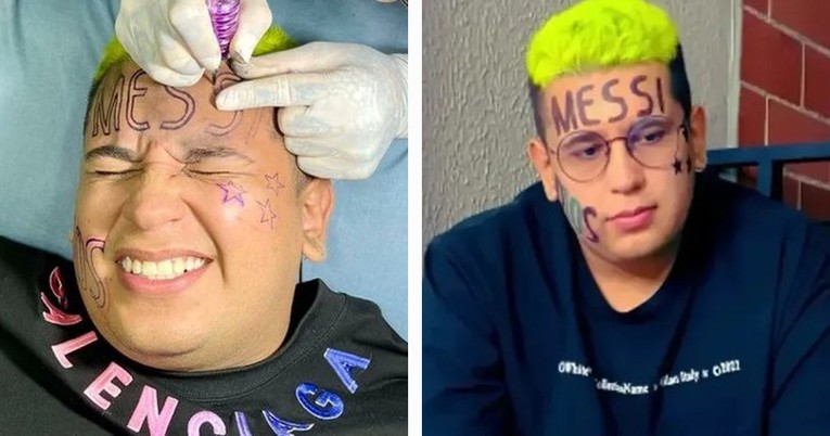 Influencer si je tetovirao Messijevo ime preko cijelog čela. Sad se kaje