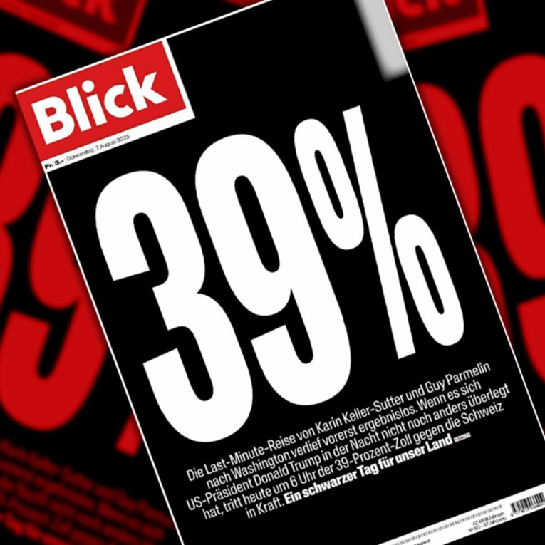 Švicarske novine objavile crnu naslovnicu s natpisom "39%"