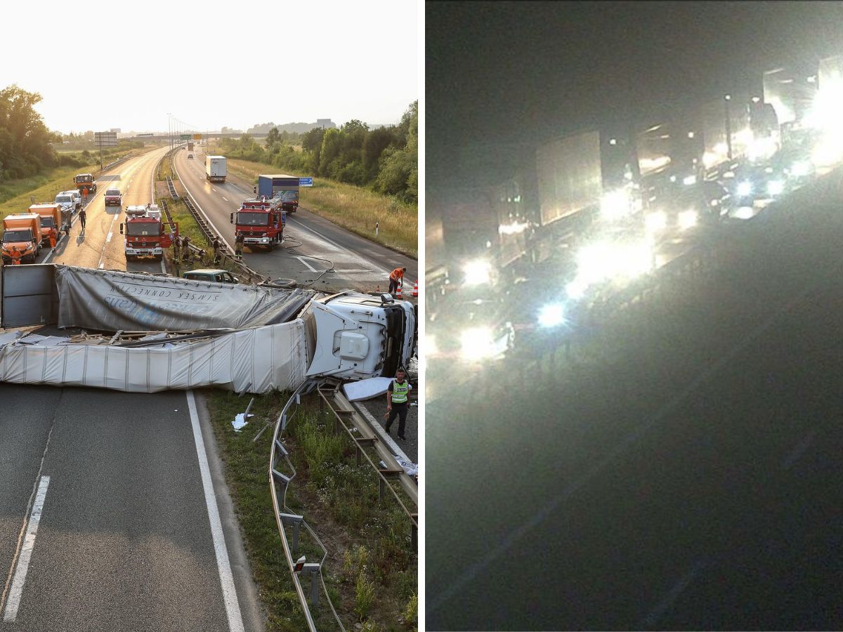 Nesreća šlepera na A3 kod Zagreba, probio ogradu. Prekinut promet, velika je kolona