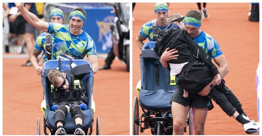 Otrčao maraton gurajući prijatelja u kolicima pa ga u rukama prenio preko cilja