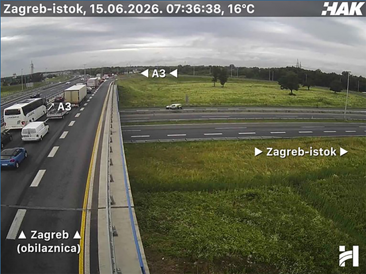 Kolnici su mokri, velika je gužva na zagrebačkoj obilaznici